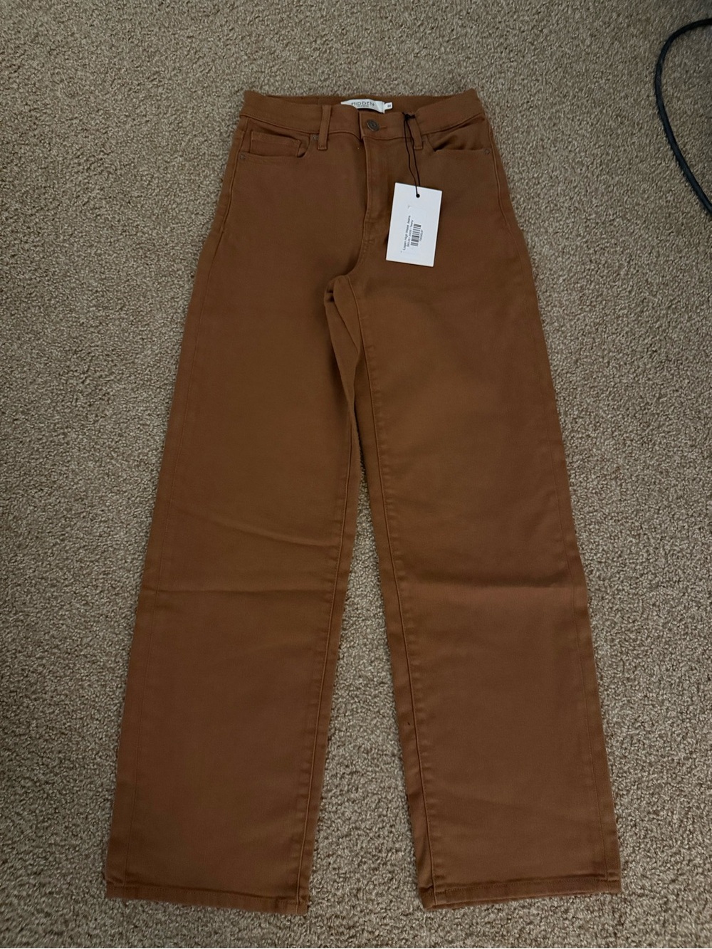 Wide Leg High-Rise Pants in Brown
